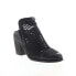Фото #2 товара Diba True Landing Crew 23523 Womens Black Leather Heeled Sandals Shoes
