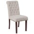 Фото #4 товара Hercules Series Beige Fabric Parsons Chair With Rolled Back, Accent Nail Trim And Walnut Finish