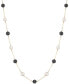 ფოტო #1 პროდუქტის Cultured Freshwater Pearl (5mm) & Onyx (5mm) 18" Collar Necklace in 14k Gold