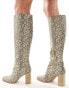 Фото #8 товара Bershka snakeskin effect calf length boots