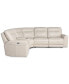 Фото #6 товара CLOSEOUT! Blairemoore 5-Pc. Leather L Sectional with 1 USB Console and 2 Power Recliners, Created for Macy's