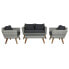 Table Set with 3 Armchairs DKD Home Decor Black 137 x 66 x 70 cm 93 x 52 x 37 cm 137 x 66 x 73 cm