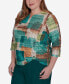 Plus Size Emerald Isle Colorblock Texture Top