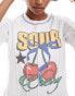 Basic Pleasure Mode sour cherry spliced motif tshirt in multi