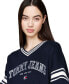 Фото #3 товара Women's Cotton Cropped Varsity Sweater