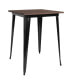 Фото #2 товара Ardennes 31.5 Steel Indoor Contemporary Table With Square Rustic Wood Top