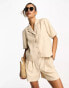 Фото #2 товара Y.A.S tailored pinstripe short sleeve blazer co-ord in cream