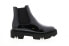 Aquatalia Haylie Patent 34L3694-BLK Womens Black Leather Slip On Chelsea Boots 6