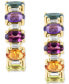 ფოტო #3 პროდუქტის EFFY® Multi-Gemstone (2-1/2 ct. t.w.) & Diamond (1/4 ct. t.w.) Small Huggie Hoop Earrings in 14k Gold, 0.625"