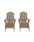 4 Piece Set Classic Folding Adirondack Chair With Footrest Ottoman