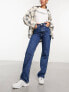 Фото #6 товара Weekday Rowe extra high waist regular fit straight leg jeans in nobel blue