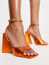 Фото #4 товара Public Desire Eagle triangle heel sandals in metallic orange