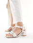 River Island strappy block heeled sandal in white Белый, 39 - фото #1