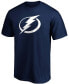 Фото #2 товара Men's Blue Tampa Bay Lightning Team Primary Logo T-shirt