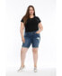 Фото #1 товара Plus Size Mid Rise Bermuda Shorts