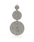 ფოტო #1 პროდუქტის Suzy Levian Sterling Silver Cubic Zirconia Triple Pave Large Disk Dangle Pendant Necklace