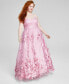 ფოტო #1 პროდუქტის Trendy Plus Size Sweetheart-Neck Strapless 3D-Floral Gown, Created for Macy's