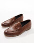 Фото #4 товара ASOS DESIGN loafers in tan leather with natural sole - STONE