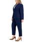 Фото #3 товара Plus Size Stretch Crepe One-Button Pantsuit