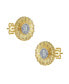 ფოტო #3 პროდუქტის Stylish 14K Gold Plated and Cubic Zirconia Floral Stud Earrings