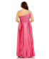 Фото #3 товара Women's Plus Size One Shoulder Embellished Pleated Sleeveless Gown