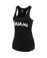 Women's Black Miami Marlins Plus Size Swing for the Fences Racerback Tank Top