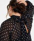Фото #9 товара Women's Metallic Clip-Dot Tiered Trapeze Dress, Created for Macy's