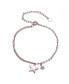 Фото #1 товара 18K Rose Gold Plated Cubic Zirconia Adjustable Star Charm Bracelet for Teens