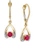 Фото #3 товара Серьги Macy's Ruby & Diamond Wishbone