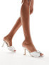 Be Mine Bridal Taina heart heeled mules in ivory satin