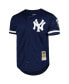 Фото #3 товара Men's Mariano Rivera Navy New York Yankees Cooperstown Collection Mesh Batting Practice Button-Up Jersey
