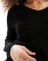 JDY long sleeve slouchy jumper in black