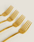 Set of forks with hammered handle
