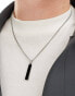 Фото #3 товара ASOS DESIGN waterproof stainless steel necklace with bar pendant in silver tone