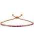 ფოტო #1 პროდუქტის Pink Ruby (1-3/4 ct. t.w.) & White Sapphire (1/4 ct. t.w.) Ombré Bolo Bracelet in 14k Rose Gold