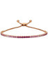 Pink Ruby (1-3/4 ct. t.w.) & White Sapphire (1/4 ct. t.w.) Ombré Bolo Bracelet in 14k Rose Gold