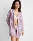 Фото #2 товара Women's Notch Collar Poplin Sleepshirt, Created for Macy's