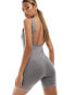 ASOS 4505 seamless square neck unitard with inner bra in washed grey