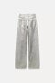 TRF WIDE-LEG FOIL MID-WAIST JEANS