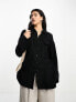 ASOS DESIGN oversized cheesecloth shirt in black