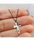 Chisel black IP-plated Lord's Prayer Cross Pendant Curb Chain Necklace