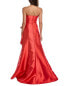 Rene Ruiz Ruffle Bow Column Gown Women's Red 14