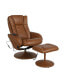 Massaging Multi-Position Plush Recliner Chair With Side Pocket And Ottoman