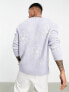 Фото #2 товара ASOS DESIGN knitted textured rib jumper with all over floral in lilac
