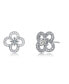 ფოტო #1 პროდუქტის Elegant White Gold Plated with Clear Cubic Zirconia Flower Shaped Stud Earrings