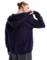 New Balance Nb classic fleece zip hoodie in navy BLAU, L - фото #4