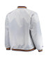 Фото #4 товара Куртка для мужчин Mitchell&Ness Los Angeles Lakers белая в стиле Hardwood Classics, больших размеров, с рукавами "Рэглан" и застежкой на кнопки
