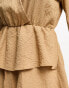 Trendyol modest jumpsuit with peplum detail in camel