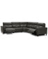 Фото #16 товара CLOSEOUT! Jazlo 5-Pc. Leather Sectional with 2 Power Recliners, Created for Macy's