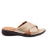 Фото #1 товара Softwalk Tillman S1502-710 Womens Gold Narrow Leather Slides Sandals Shoes